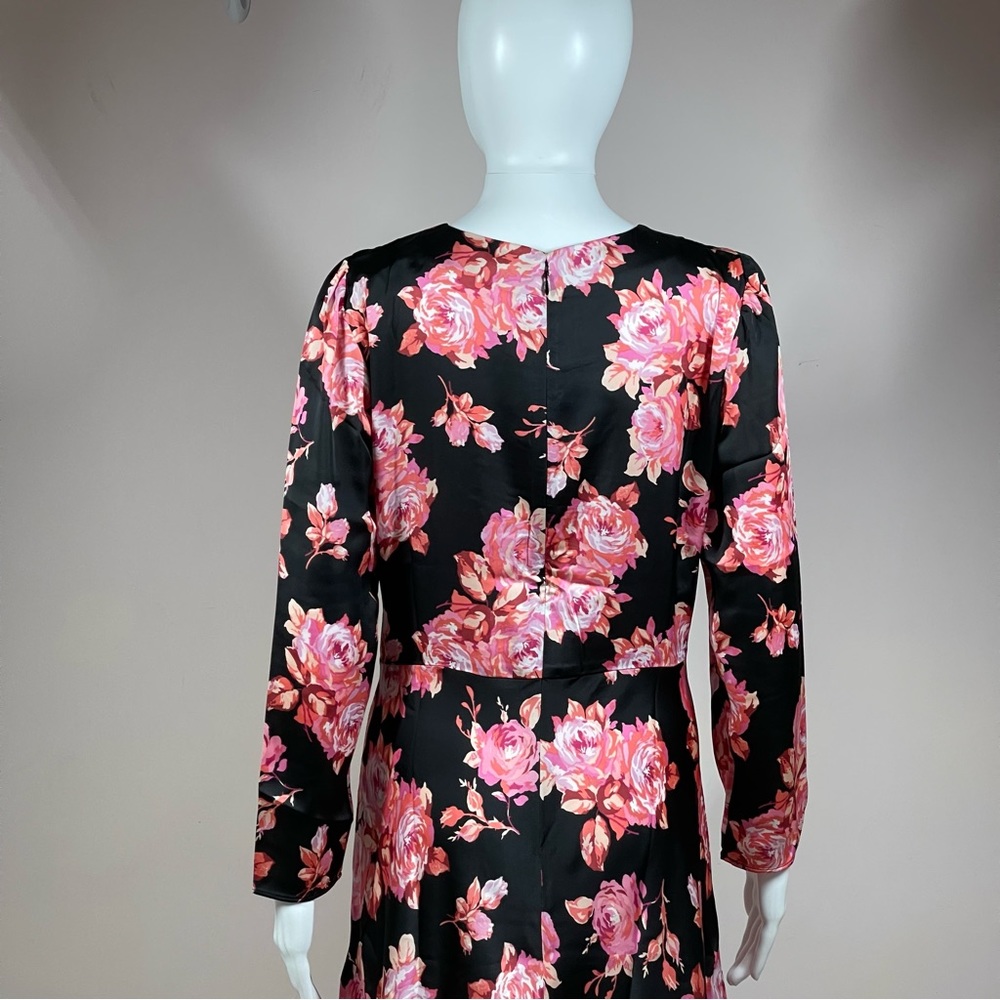 J.Crew Featherweight Satin Midi Dress in Midnight Rose - Picture 8 of 13